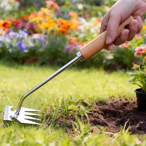 Orelex Weed Puller Tool, Gardening Tools, Dandelion Removal Tool, Garden Weed Pulling Tool, Garden Fork, Stainless Steel, Anti-Detachment, Portable Gardening Hand Tools for Backyard Weeding — view 6