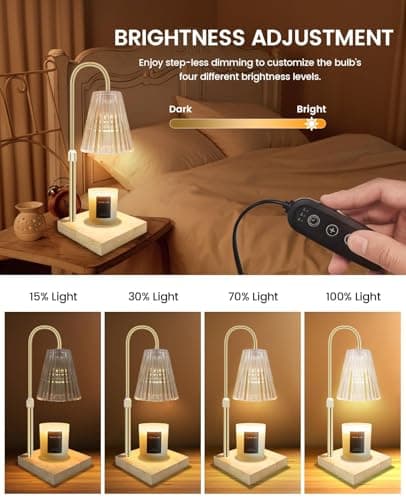 Candle Warmer Lamp with Timer Dimmer Adjustable Height, Mothers Day Gifts, Electric Wax Warmer Vintage Home Decor for Scented Jar Candle — view 3