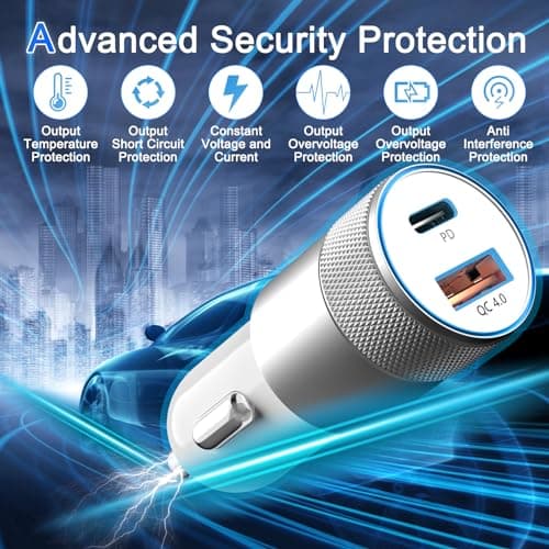 Fast Car Charger and Carplay Cable, 48W Dual Port USB A and USB C Car Charger Adapter with 2Pack High Speed Charging L ightning Cable for i Phone 14/14 Plus/14 Pro Max/14 Mini/11/SE/X, i Pad and More — view 2