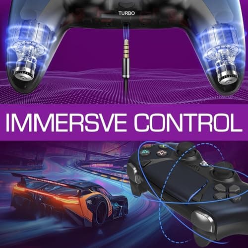 Enstixsm Upgraded for Luna Controller with Back Paddles,Turbo,Wireless Fire TV Game Controllers for PC,GeForce NOW,Firestick,Replacement for Luna Gamepad with ALPS Joystick,No Drift Stick, Blue — view 4