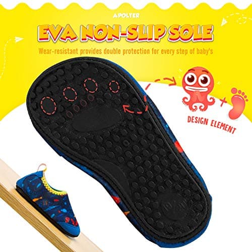 APOLTER Baby Boys and Girls Swim Water Shoes Barefoot Aqua Socks Non-Slip for Beach Pool Toddler Kids — view 4