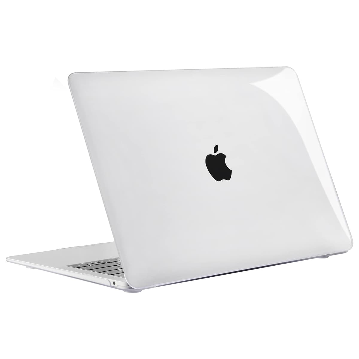 TECOOL Case compatible with MacBook Air M1 & MacBook Air 13 inch Retina 2020 2019 2018 (A2337 A2179 A1932), Plastic Snap On Hard Shell Cover & UK EU Keyboard Protector, Crystal Clear (Glossy) — view 4