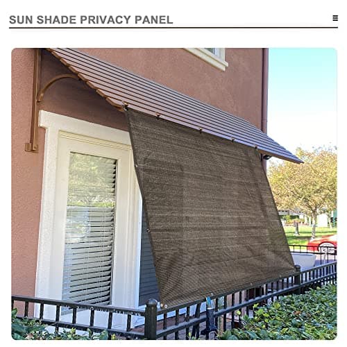 Alion Home Sun Shade Panel Privacy Screen with Grommets on 4 Sides for Outdoor, Patio, Awning, Window Cover, Pergola (8' x 7', Mocha Brown) — view 3