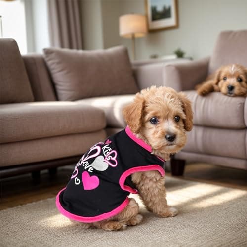 Pistha 4 Pack Dog Shirts Summer Printed Puppy Clothes Cute Sleeveless Pet T Shirts Dog Clothes for Small Medium Dogs Cats Girl(S) — view 5