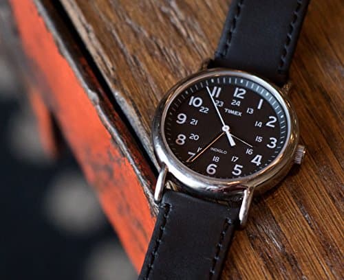 BARTON Quick Release - Top Grain Leather Watch Band Strap - Choice of Width - 16mm, 18mm, 19mm, 20mm, 21mm 22mm, 23mm or 24mm - Black/Black 20mm — view 4