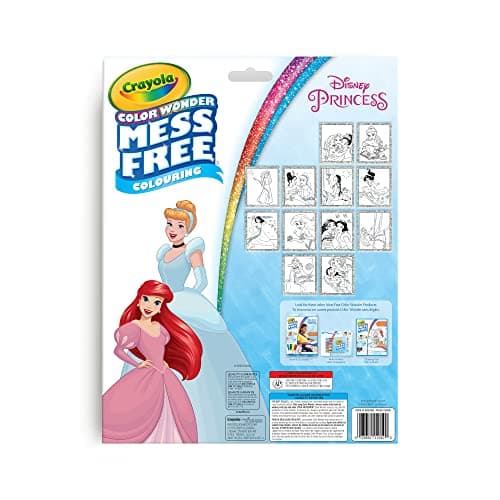 Crayola Color Wonder Glitter Paper, Disney Princess, Mess Free Colouring, Washable, No Mess, (75-2105) — view 2