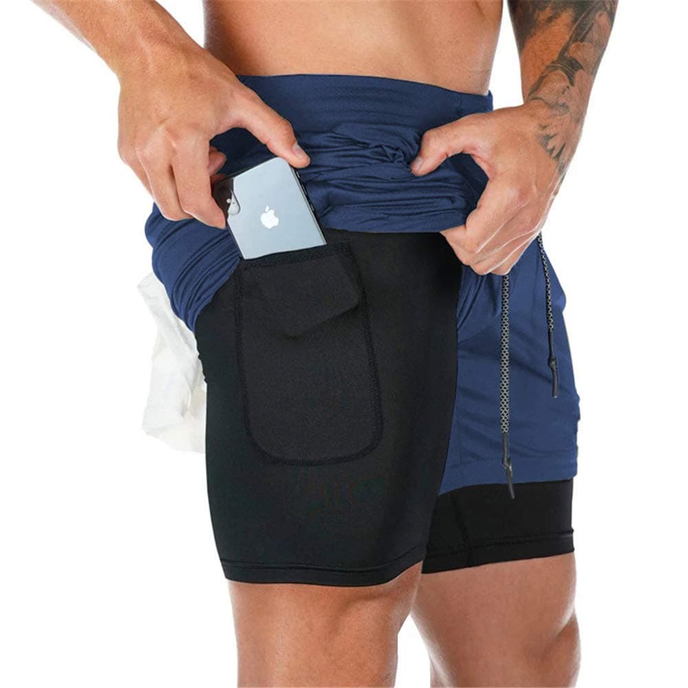 Superora Mens Running Gym 2 in 1 Sports Shorts Breathable Outdoor Workout Training Shorts with Pockets — view 12