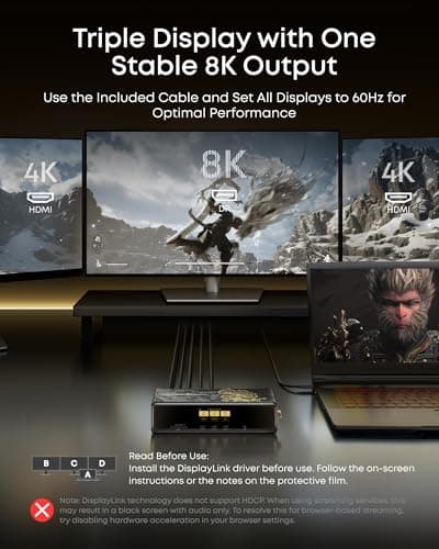 Anker Prime Docking Station (DL7400) Black Myth: Wukong Limited Edition, 14-Port Triple Display, 140W Max, Triple 4K 60Hz, for macOS and Windows (The Latest DisplayLink Driver Required) — view 3
