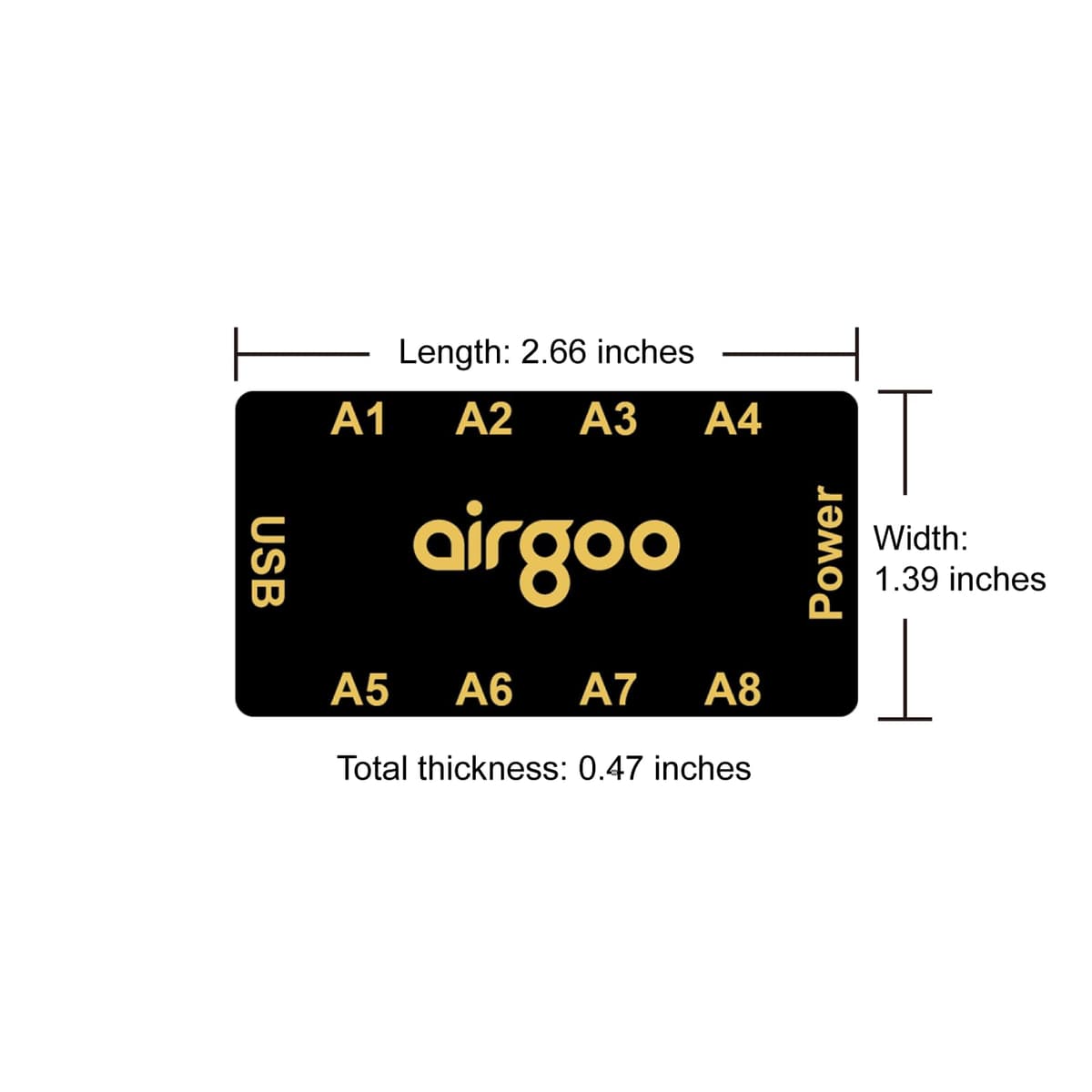 airgoo Magnetic 8-Port ARGB Controller, Compact SATA Powered ARGB PC Lighting Hub, Easy Install for Mini & Mid-Tower Cases, Compatible with SignalRGB & OpenRGB, AG-DRGB08 — view 3