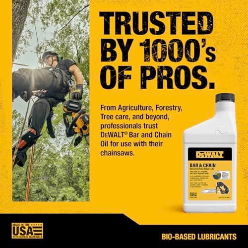 DEWALT – Biodegradable Bar & Chain Oil – Green, Eco-Friendly, Non-Toxic Professional Bar & Chainsaw Lubricant – Ultraclean All-Season Oil for Gas, Electric Saw, and Pole Saw, 16 oz — view 8