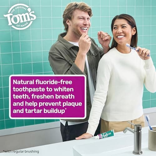 Tom's of Maine Fluoride-Free Antiplaque & Whitening Natural Toothpaste, Peppermint, 5.5 oz. (Pack of 2) — view 3