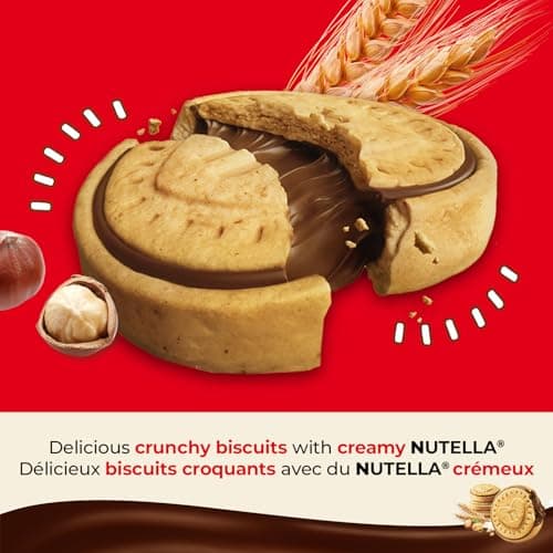 NUTELLA BISCUITS Cookies filled with NUTELLA Hazelnut Spread With Cocoa - Perfect Snack to Share - 20 Cookies Per Pack - 276 g — view 2