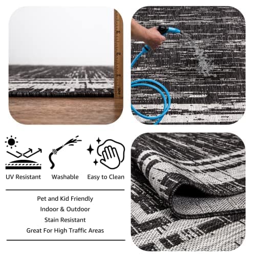 Keen Home Design Outdoor Rug - 8x10 Washable Indoor/Outdoor Rug for Patio, Balcony, Kitchen, Garden, Beach, Deck and Porch. Size: 7'9" x 10'2" — view 5