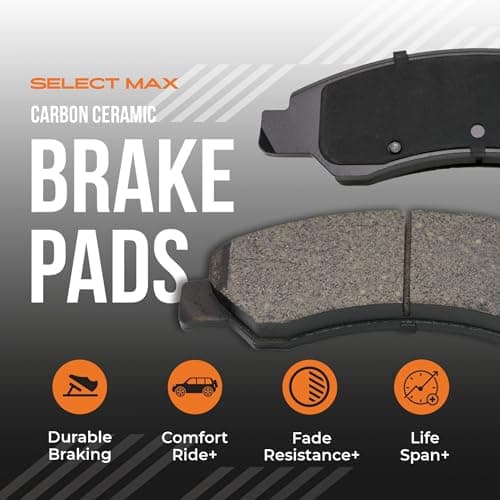 Max Advanced Brakes - SelectMAX Rear Brake Pads for 2021-2023 Ford F150, Carbon Ceramic Rear Brake Pads, Hardware Included, Everyday Driving, Low Dust, Quiet