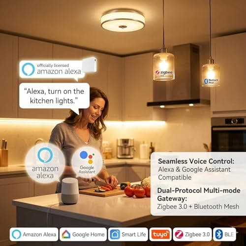 Toyanc Smart Multi-Mode Gateway, Zigbee 3.0 & Bluetooth Mesh Hub, Tuya Smart Life App Control, Compatible with Alexa & Google Home, 2.4GHz Wireless Bridge (White) — view 5