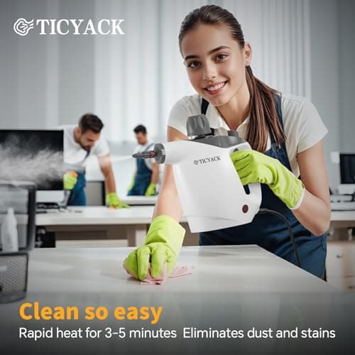 TICYACK Steam Cleaner Handheld for Home-500ml Large Capacity Steam Cleaner with 16 Accessories, Auto Continuous Steam & Safety Lock, Multi-Purpose for Kitchen Grease, Bathroom Grout (Grey/white) — view 5