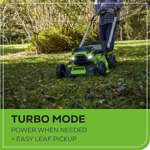 Greenworks 60V 21" Brushless (Self-Propelled) Cordless Lawn Mower, 2 x 4.0Ah Batteries (3/4 Acre, Rapid Charger, 4-in-1, LED Lights, IPX4) — view 8