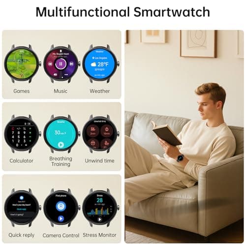 Smart Watch for Women Men(Answer/Make Calls), Fitness Tracker Built-in AI Voice, 1.27" HD Smartwatch with Heart Rate/Sleep/Step/SpO2 Monitor, 100+ Sports Modes, IP68 Waterproof Watch for Android iOS — view 5