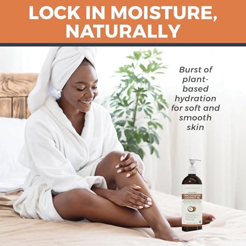 Viva Naturals Organic Fractionated Coconut Oil – Pure Massage Oils for Massage Therapy, Coconut Oil for Skin & Hair, Lightweight Carrier Oil for Essential Oils, 16 fl oz — view 4
