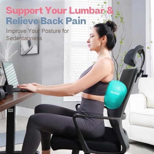 kisnbld Small Exercise Ball, 9 Inch Mini Pilates Ball, Anti Burst and Slip Resistant Mini Yoga Ball for Stability, Fitness, Physical Therapy, Stretching & Core Strength Workout at Home Gym & Office — view 2