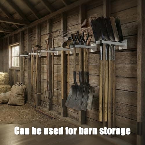 FEIMIRE Extra Wide Tool Rack Wall Mount – Heavy Duty Shovel Holder for Garage, Shed & Barn, Powder Coated Steel Organizer for Shovels, Rakes, Brooms, Truck Storage (3.5 x 4.5 x 17.3 in, 2 Pack) — view 4