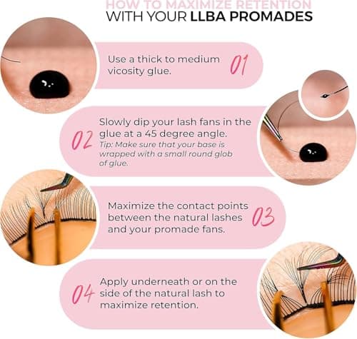 LLBA Promade Mix 1500 Fans 12D Volume Lashes 0.03 D Curl 11-12-13mm — view 2