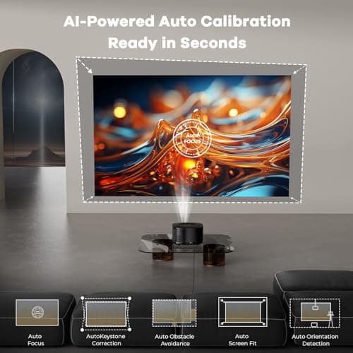Outdoor-Projector-4K with WiFi and Bluetooth:[3500 Bright/60W Dolby Audio/Official Licensed Apps],Smart-Projector with AI Auto Focus,ONOAYO ONO5Pro 2.0 Movie Projector for Indoor/Outdoor 2026New — view 5