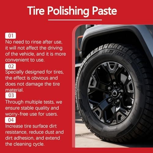 2 Pack Car Tire Shine with Sponge, Tire Polishing Paste, Tires Coating Paste Rapid Acting, Auto Wheel Polishing Pastes with Applicator, for Truck Sedan RV SUV — view 4