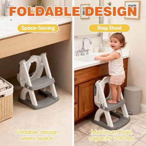 SKYROKU Potty Training Toilet, 2-in-1 Anti-Slip Seat with Step Stool — view 2