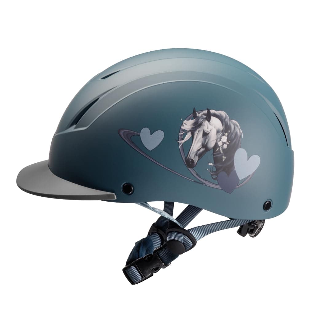 PFIFF 103119 ProtectionX - Casco de equitación para niños, tamaño Ajustable, con Sistema de ventilación, Color Azul, Negro y Rosa, Talla 48-52 cm (XS), y 52-56 cm (S) — view 2