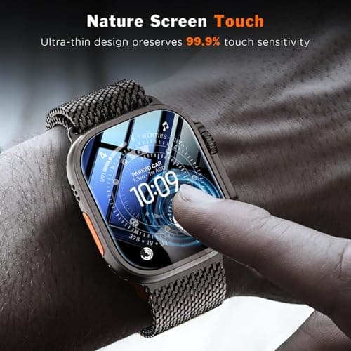 LK 3 Pack for Apple Watch Ultra 3 Screen Protector 49mm [Zero-Fault] HD Top 9H Tempered Glass Apple Watch Ultra / Ultra 2 Screen Protector 49mm with Auto-alignment Installation Frame, Anti-Scratchch — view 3