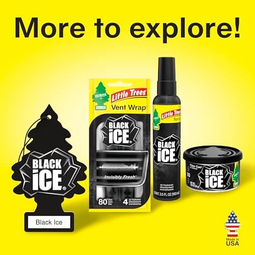 LITTLE TREES Car Air Freshener | Hanging Tree Provides Long Lasting Scent for Auto and Home | Black Ice, 24 Air Fresheners — view 9