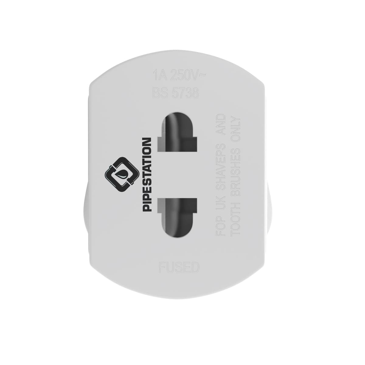 Pipestation Toothbrush and Shaver Adapter Plug UK | European to UK Toothbrush Adapter | European to United Kingdom Adaptor | Tooth-Brush Charger United Kingdom | 2-Pin to 3-Pin Shaver Plug Adaptor — view 7