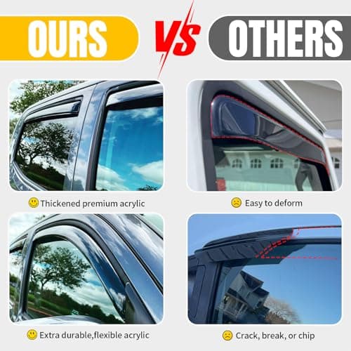 in-Channel Rain Guards for 2009-2018 Dodge Ram 1500 Standard Cab, 2010-2025 Ram 2500 & 3500 Regular Cab, 2019-2024 Ram 1500 Classic, Window Visor Shields Vent Deflector Shade Wind Dark Smoke, 2PCS — view 4
