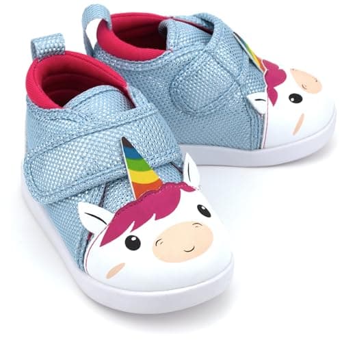 ikiki Squeaky Shoes for Toddlers with On/Off Squeaker Switch - Version 2-2025, Blue Unicorn V2, 7 Toddler