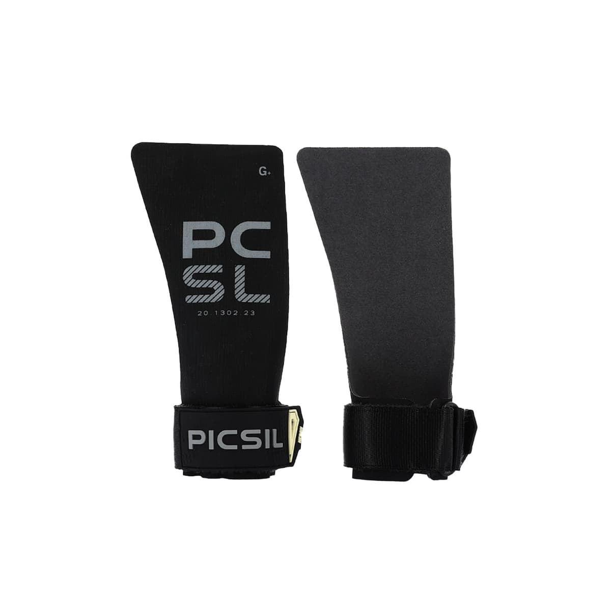 PICSIL Calleras Heron + Muñequeras + Bolsa, Uso con y sin Magnesio, para Todo Tipo de Atletas, Agarre en Todas Superficies y Tipo de Barra