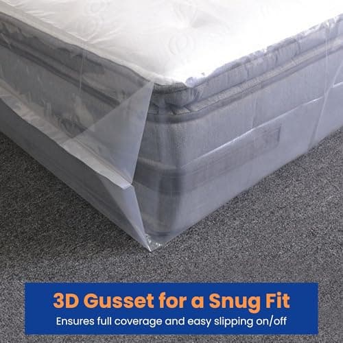 VICMORE Full Mattress Bag for Moving, Storage & Disposal – Heavy-Duty Plastic Mattress Cover, Tear-Resistant, Dustproof, Reusable (Fits Full/Double Size Beds) — view 5