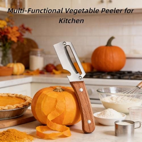 oliwex Zero Snag Wooden Peeler, 2-in-1 Multifunctional Stainless Steel Peeler, Potato Fruit Pumpkins Kitchen Peelers with Bottle Opener (2 PCS)