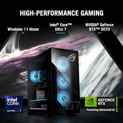 ASUS ROG G700 (2026) Gaming Desktop PC, Intel® Core™ Ultra 7 265KF Processor, NVIDIA® GeForce RTX™ 5070, 1TB M.2 NVMe™ PCIe® 4 SSD, 32GB DDR5 RAM, Windows 11 Home, G700TF-AB776 — view 2