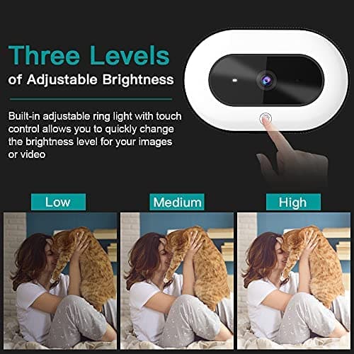 NexiGo StreamCam N930E with Software, 1080P Webcam with Ring Light and Privacy Cover, Auto-Focus, Plug and Play, Web Camera for Online Learning, Zoom Meeting Skype Teams, PC Mac Laptop Desktop — view 4