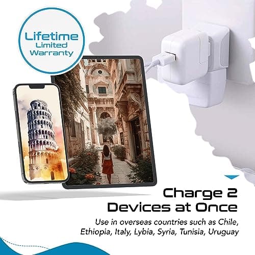 Ceptics Italy Travel Plug Adapter, Chile Plug Adapter with Dual USA Input, Compact Type L Plug Adapter, Safe Grounded Plug, Perfect for Cell Phones, Laptops, Chargers, 3 Pack - CT-12A — view 7