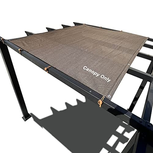 Alion Home Outdoor Pergola Sun Shade Cover Cloth Patio Canopy HDPE Permeable with Grommets (10' x 10', Brown)