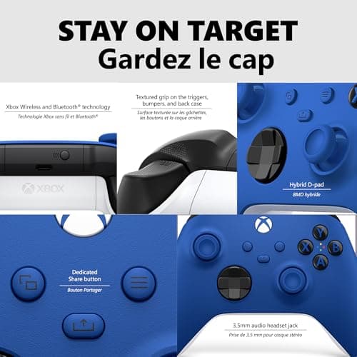 XBOX Core Wireless Gaming Controller – Shock Blue for Series X|S, One, Windows PC, Android, and iOS — view 3