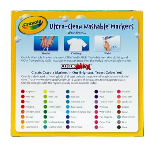 Crayola Ultra Clean Washable Markers (40ct), Teacher School Supplies for Kids, Broad Line Colored Markers, Art Marker Set, Ages 3+ — view 5
