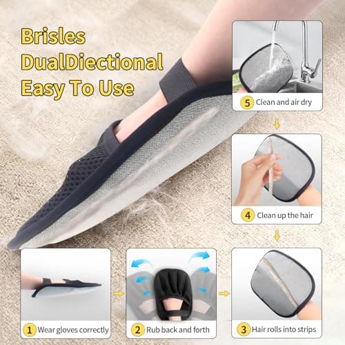 CrievCat Upgraded Pet Hair Removal Gloves with Snug Elastic Wrist – Electrostatic Five-Finger Reusable Fur Remover for Cats & Dogs, Effortless Cleaning Tool for Couch, Carpet, Clothing & Car Seats — view 2