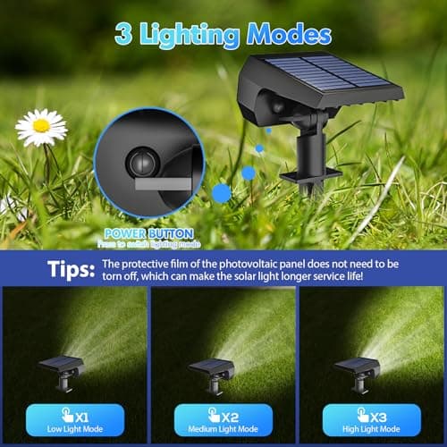 NYMPHY Solar Lights Outdoor Waterproof IP68, 56 LED 3 Lighting Modes Solar Powered Garden Yard Spot Solar Lights for Outside Landscape- 4 Pack (Cool White) — view 3
