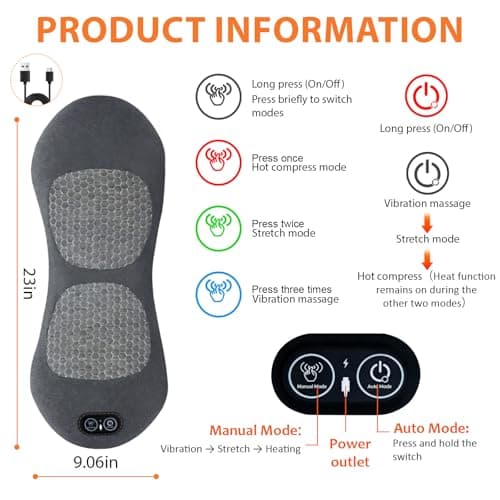 2026 Upgraded 3 in 1 Back Therapy, Triple Fusion Back Massager, Smooth Spine Triple Fusion Back Massager, Three-Speed Constant Temperature Hot Compress, for Neck, Shoulders and Back Suitable (Gray) — view 5