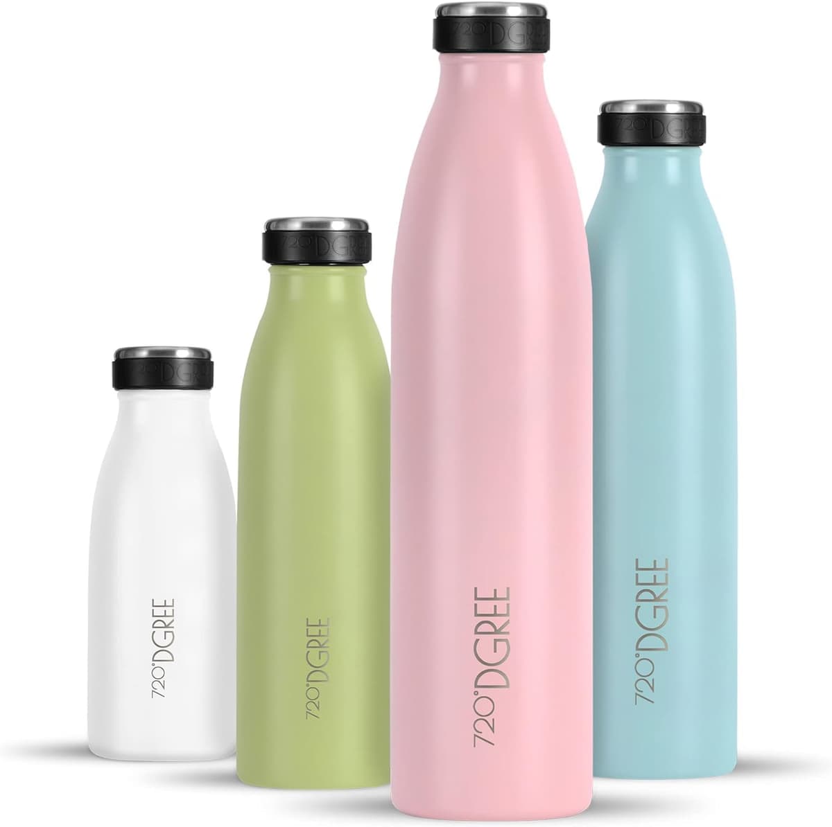 720°DGREE Botella Agua Acero Inoxidable “milkyBottle“ – 1litro - Sin BPA Free, Antigoteo y Prueba de Fugas - Frasco térmico, Cantimplora Aislada - Bebida con Gas, Deporte, Escuela, Gimnasio Exteriore — view 8