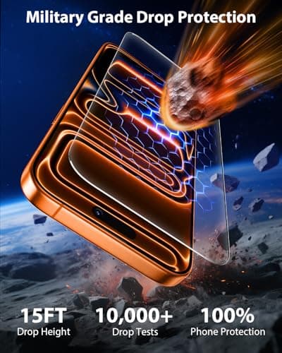 Mkeke 3 Pack Screen Protector for iPhone 17 Pro Max 6.9"，[9H+ Tempered Glass] [Easy Installation Frame][Military-Grade Drop Protection] HD Clear, Anti-Scratch, Bubble Free