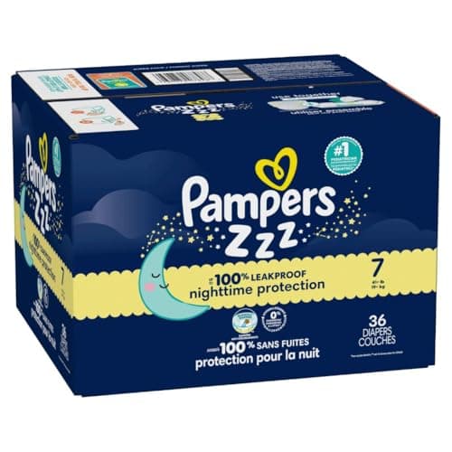Pampers ZZZ Overnight Diapers, Size 7 (41+ lbs), 36 Count, Nighttime Protection Disposable Baby Diaper, Night Time Leak and Skin Protection — view 15